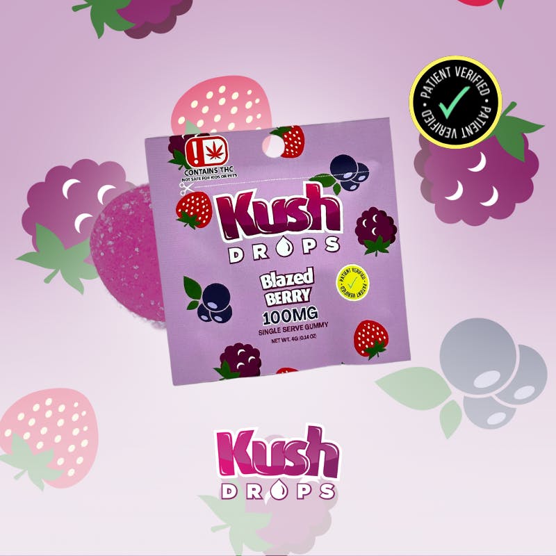 Kush Drops | Blazed Berry Gummies | 1000mg THC