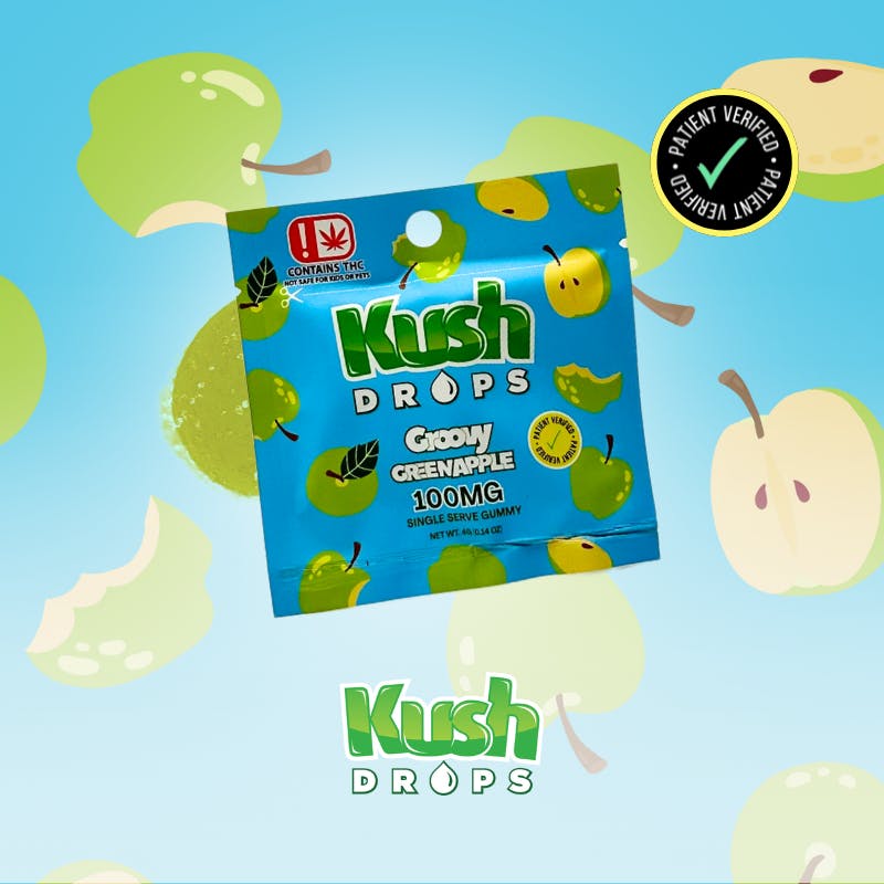 Kush Drops | Groovy Green Apple | Single | 100mg