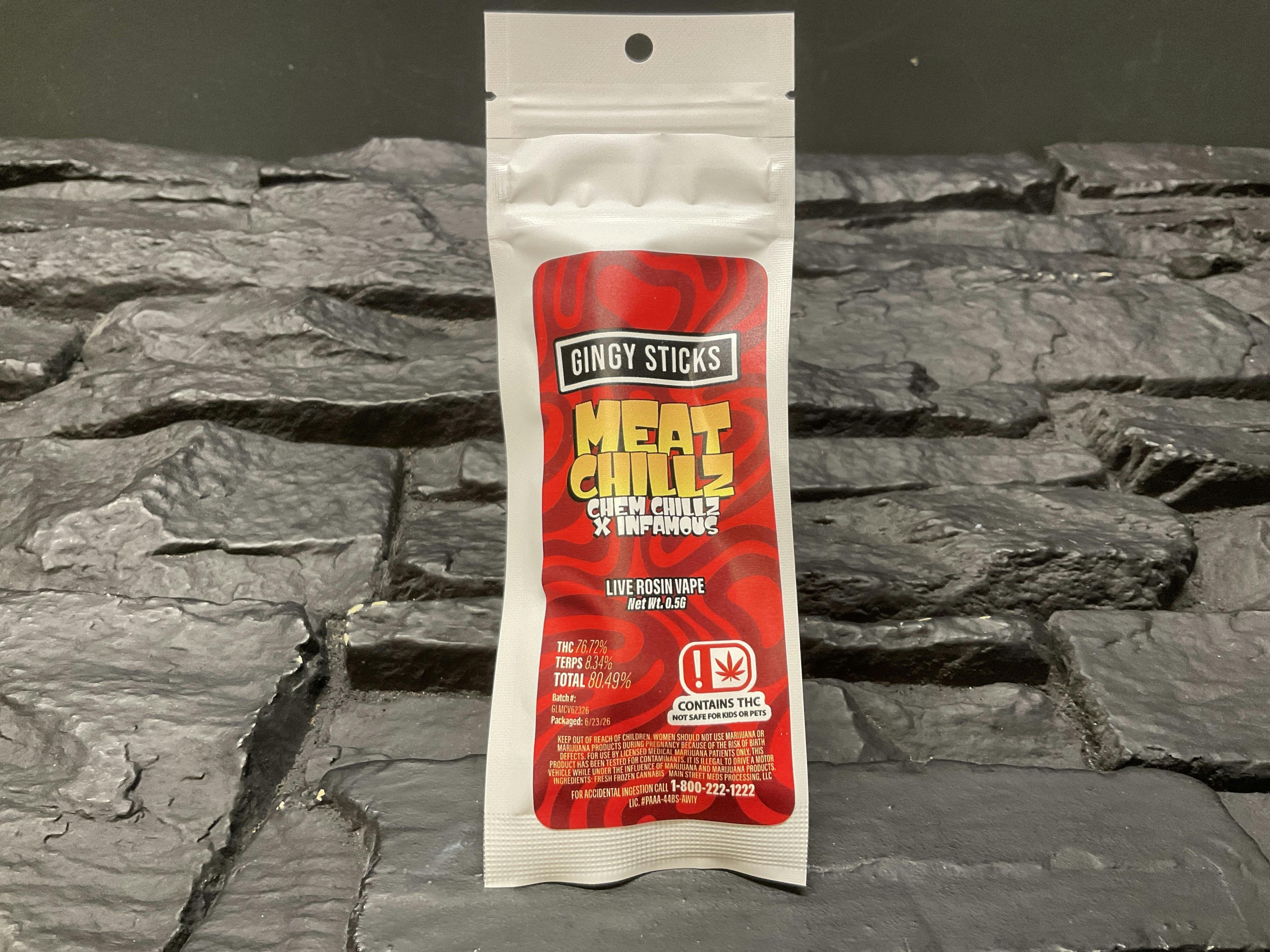 Ginger Larf - Meat Chillz - Disposable - Hash Rosin 73u - 0.5g