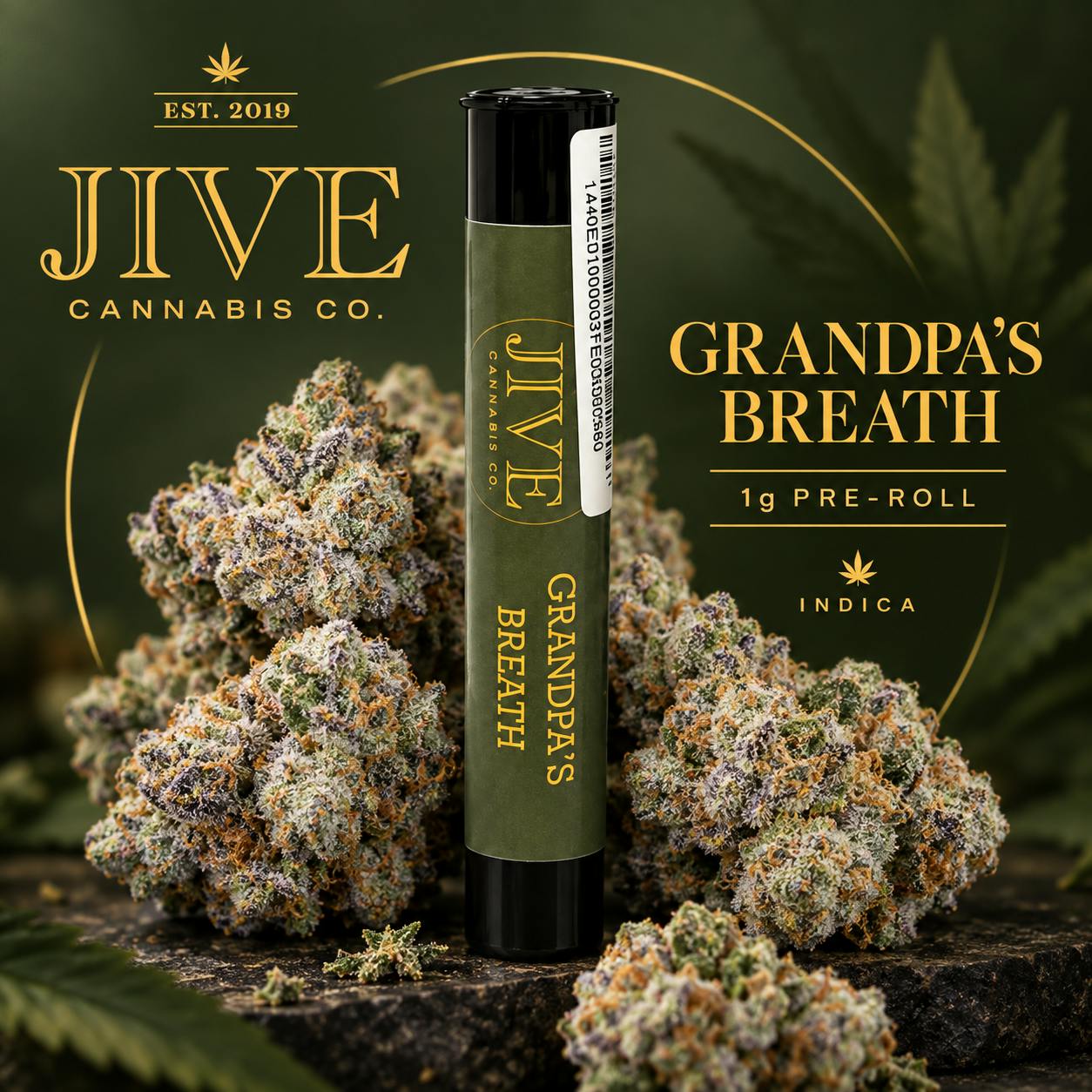 Jive Cannabis Co. | Grandpa's Breath (Indica) - Flower Preroll - 1g