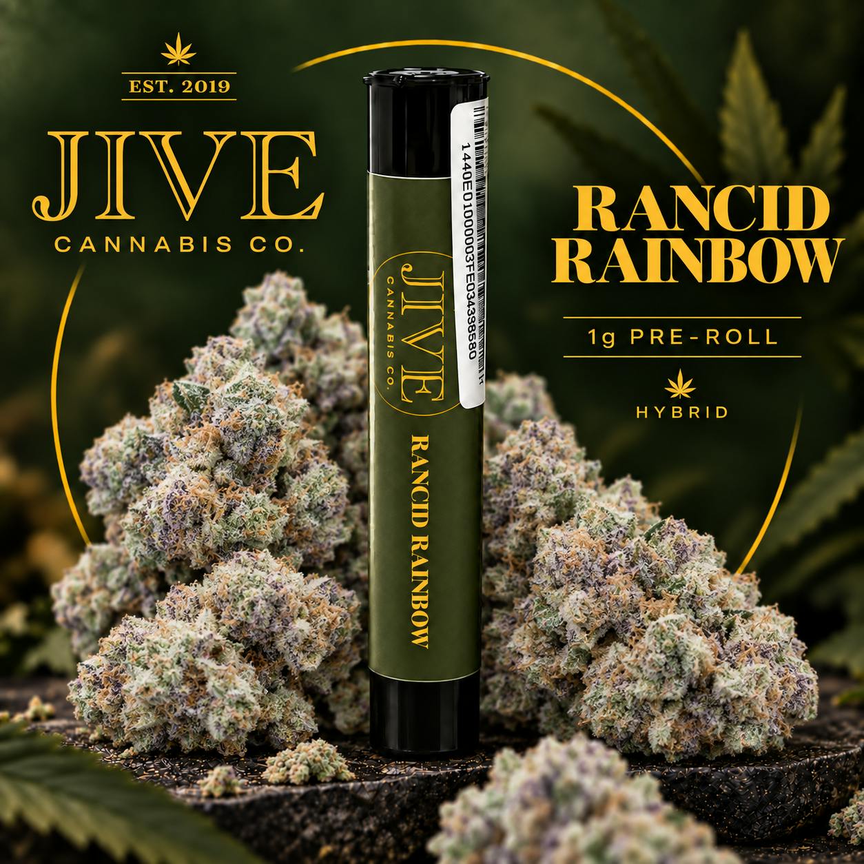 Jive Cannabis Co. | Rancid Rainbow (Hybrid) | Flower Preroll | 1g