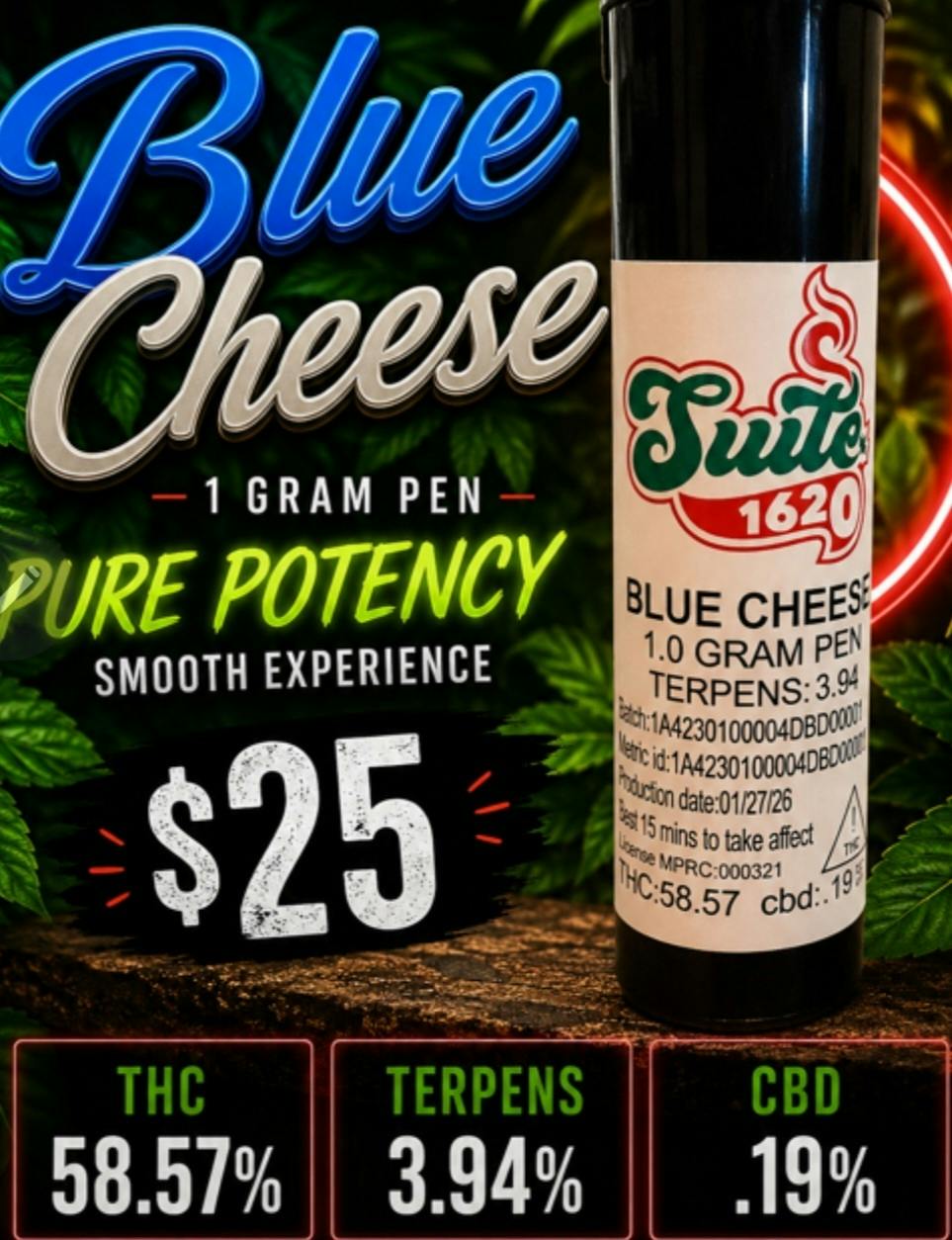 Blue Cheese | 1G Disposable Vape Pen | Suite 1620