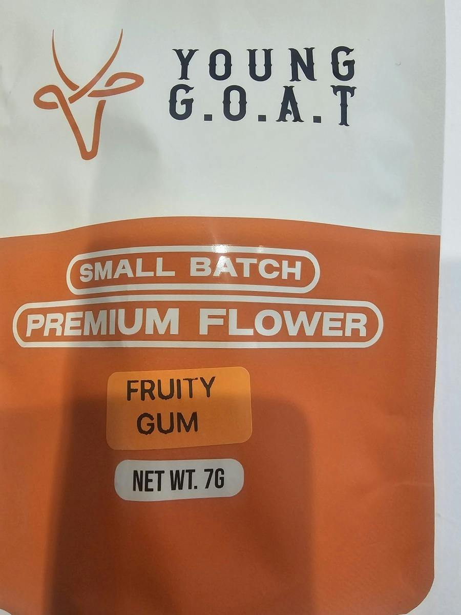 30%/ FRUITY GUM | 7G YOUNG GOAT FLOWER | GREEN SPARK