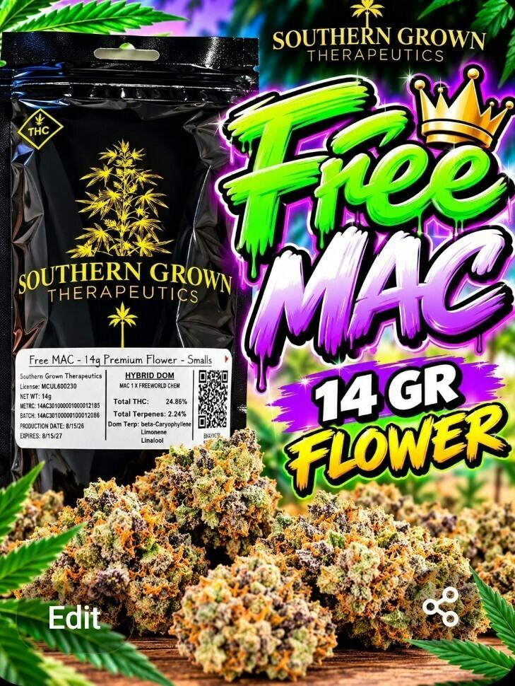 Free MAC | 14G Flower | Southern Grown