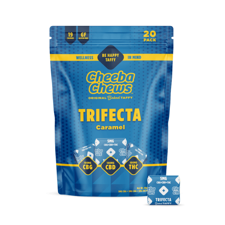 Trifecta, Be Happy Caramel Taffy [CBG+CBD+THC] by Cheeba Chews