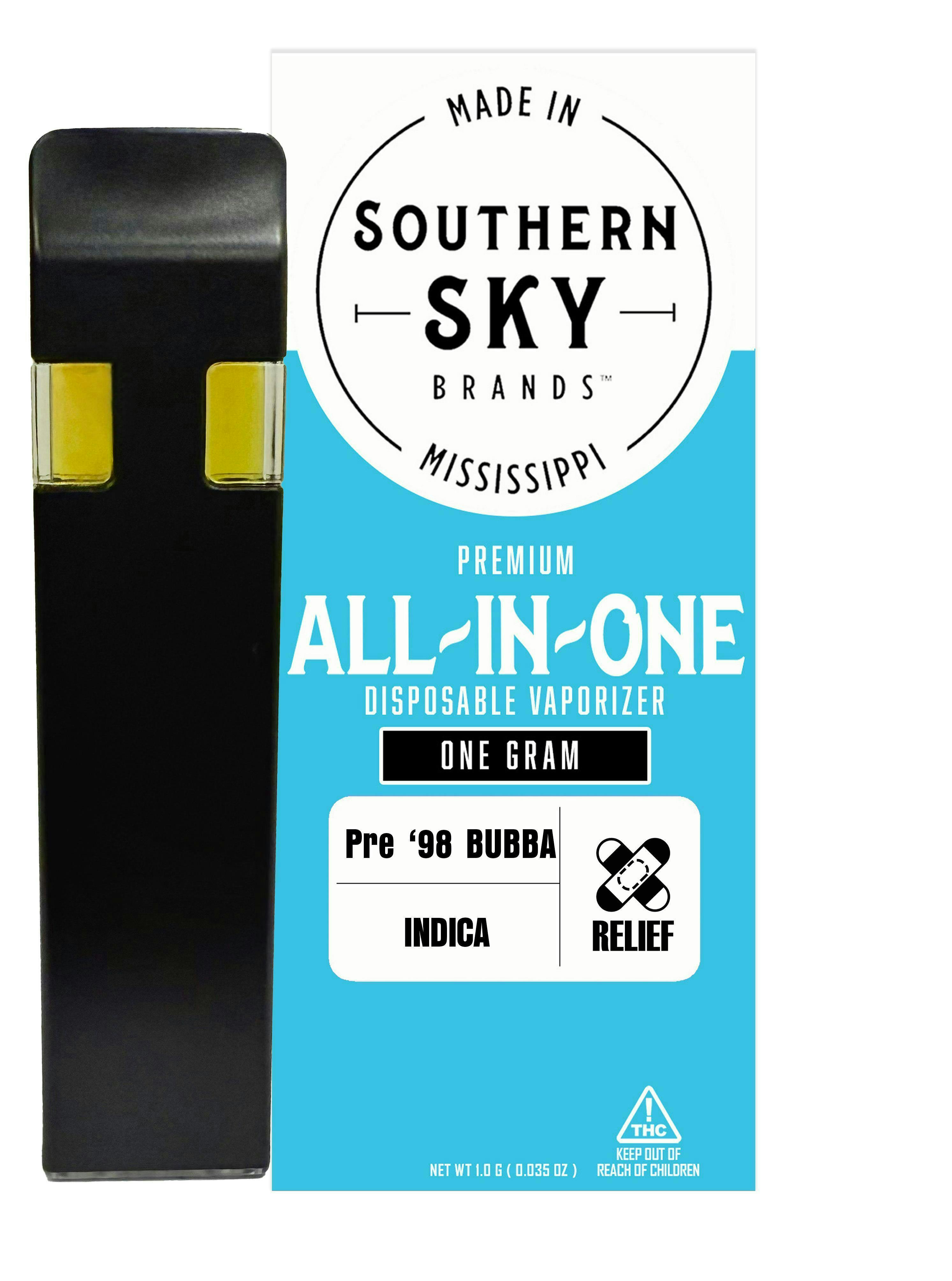 Pre '98 Bubba Kush | Disposable | 1g by Southern Sky Brands