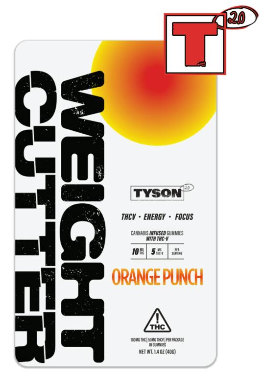 Orange Punch Gummies | 100mg | 10ct | 10mg/ea by Tyson 2.0