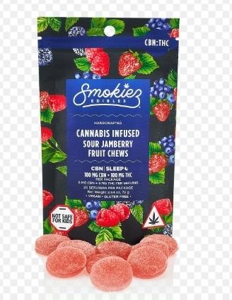 Smokiez Gummy Sour Jamberry 1:1 cannabis product