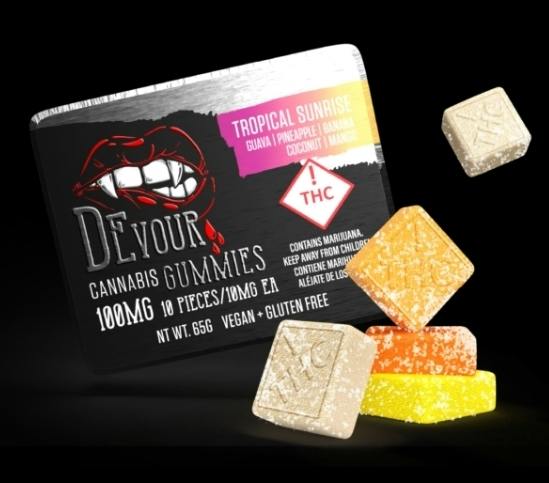 Devour Gummy Tropical Sunrise Flavors cannabis product