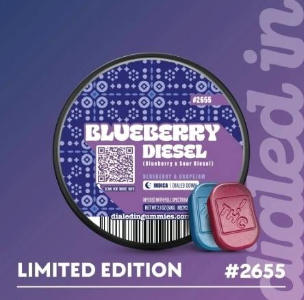 Dialed In Gummies Blueberry Diesel cannabis product