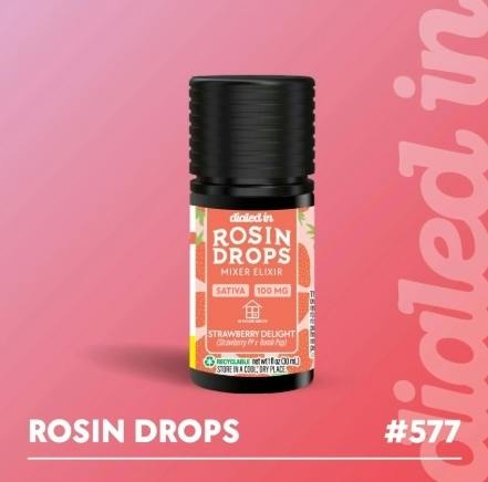 Dialed In Liquid Drops Rosin Strawberry Delight cannabis product