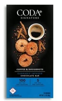 Coffee & Doughnuts Chocolate | 100mg THC