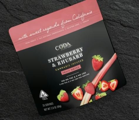 Coda Fruit Notes Gummy Strawberry Rhubarb
