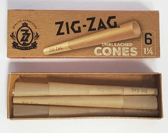 Zig Zag Cones 1/4 Size 6 pk Unbleached
