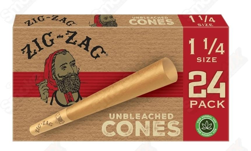 Zig Zag Cones Unbleached 24pk 1/4 Size