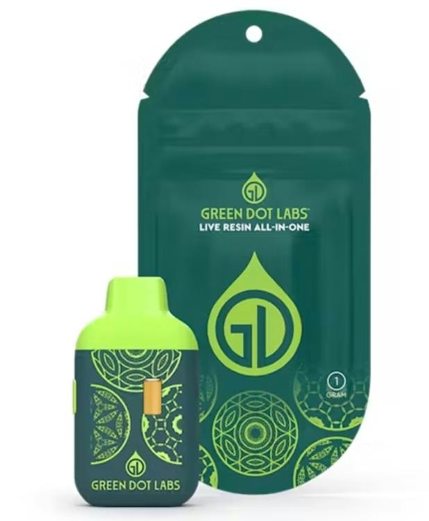 Green Dot Disposable Live 1000mg Krunk Berries/Boioioioing
