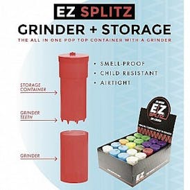 EZ Splitz- Pop Top w/Built In Grinder (Various Colors)