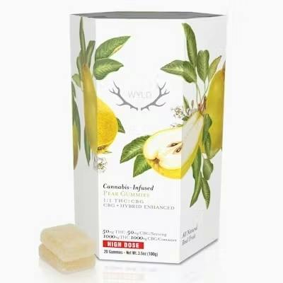 Pear 1:1 CBG + Hybrid Enhanced Gummies | 1000mg | 20ct | 50mg/ea by WYLD