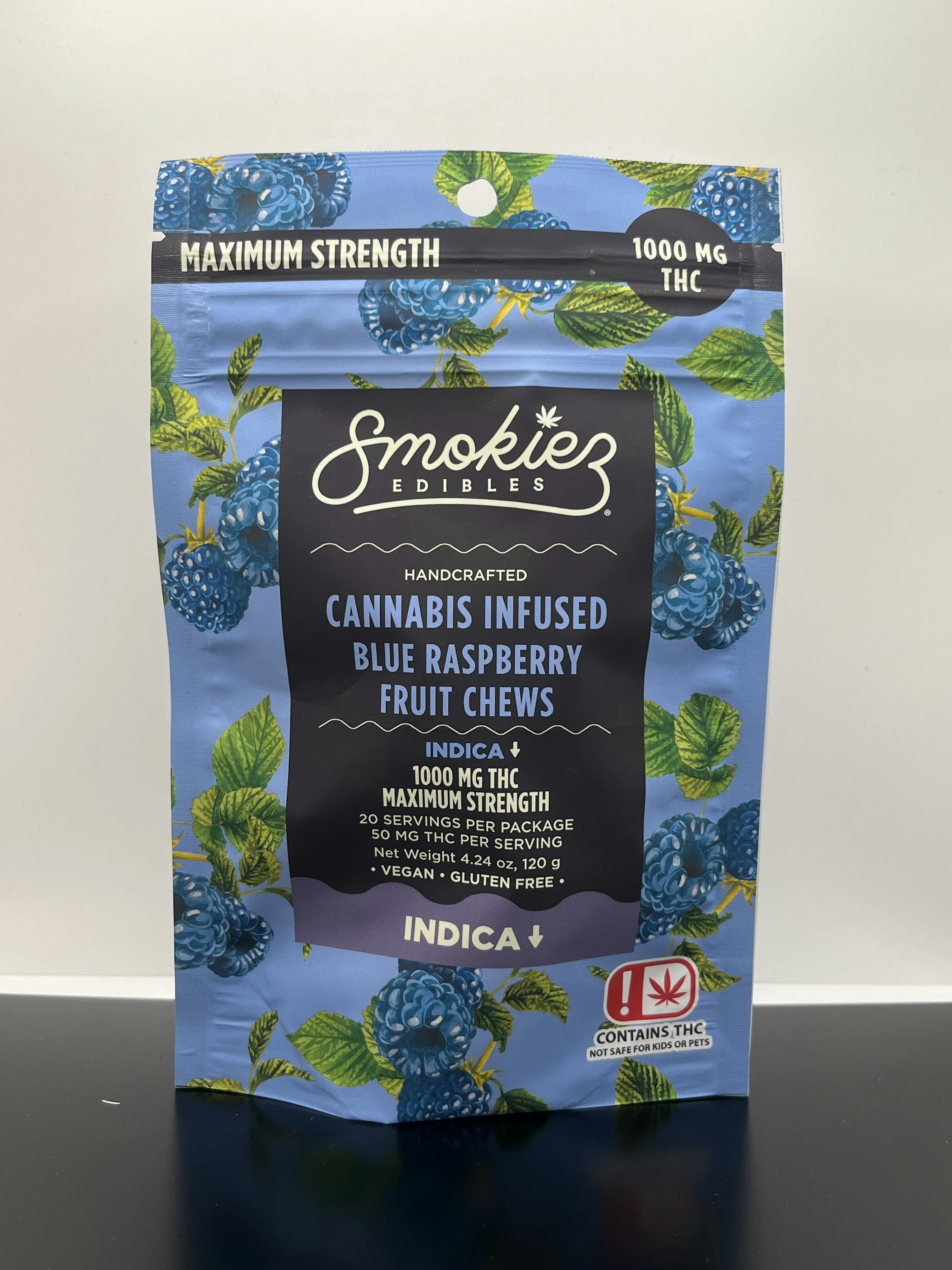 Blue Raspberry Gummies | 1000mg | 20ct | 50mg/ea by Smokiez Edibles