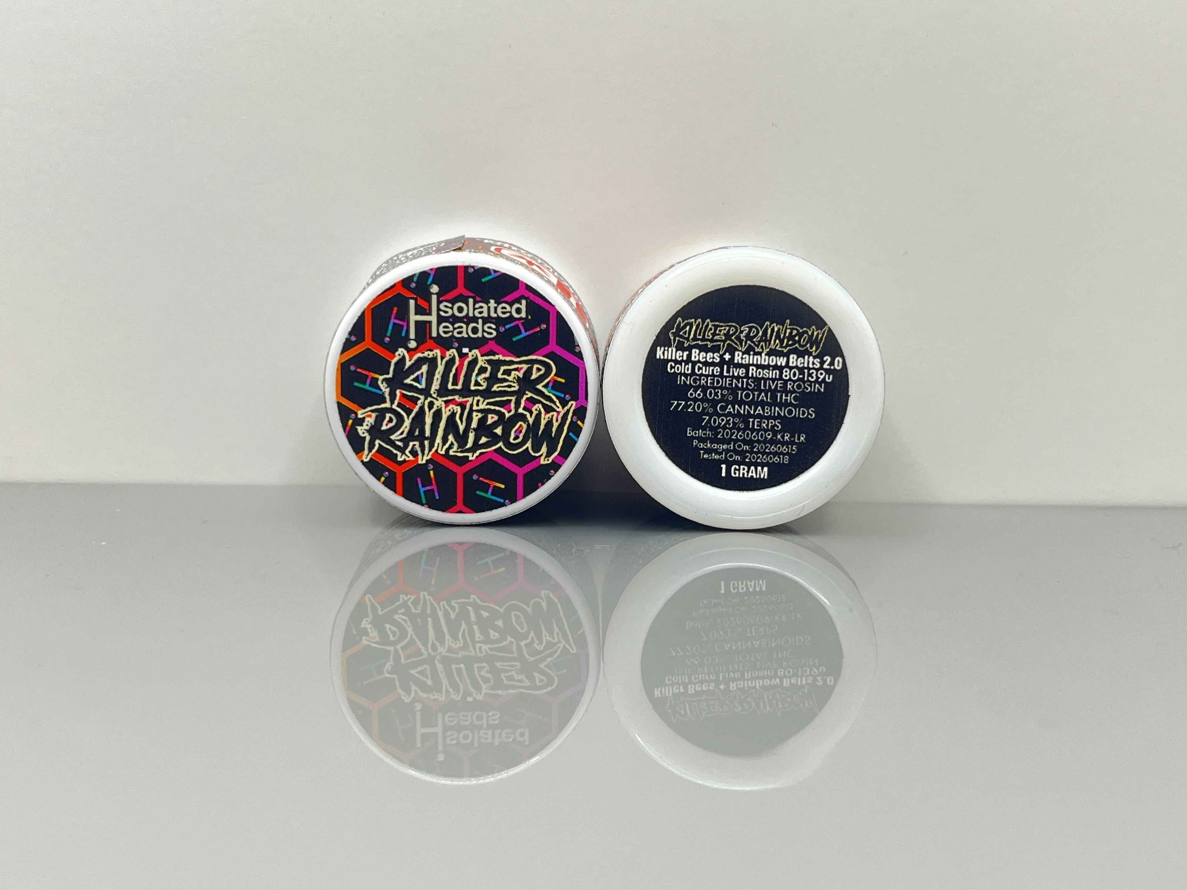 Isolated Heads | 80-139u Live Rosin 1g | Killer Rainbow