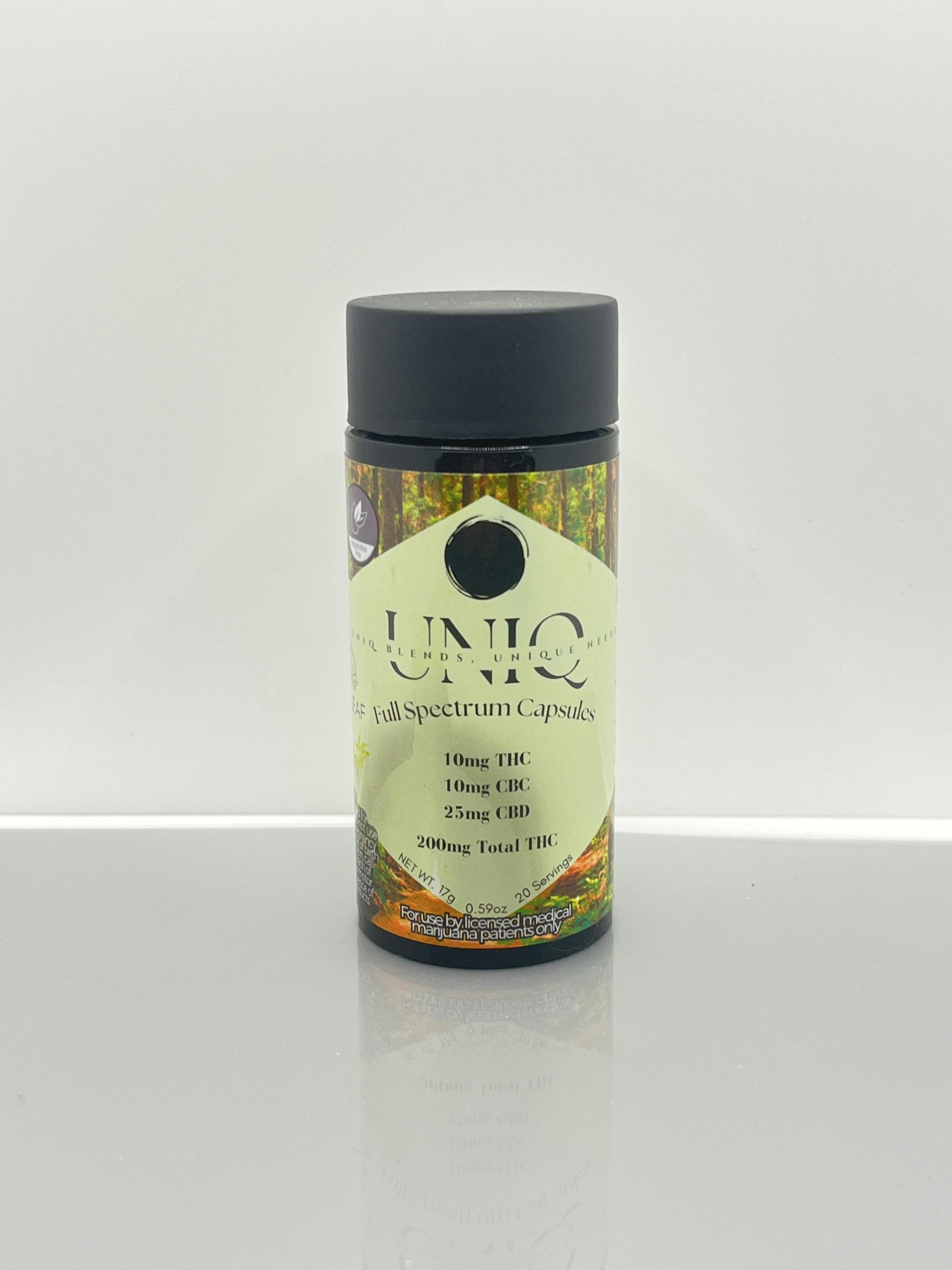 Uniq | Full Spectrum Capsules 200mg | Re-Leaf | THC:CBC:CBD