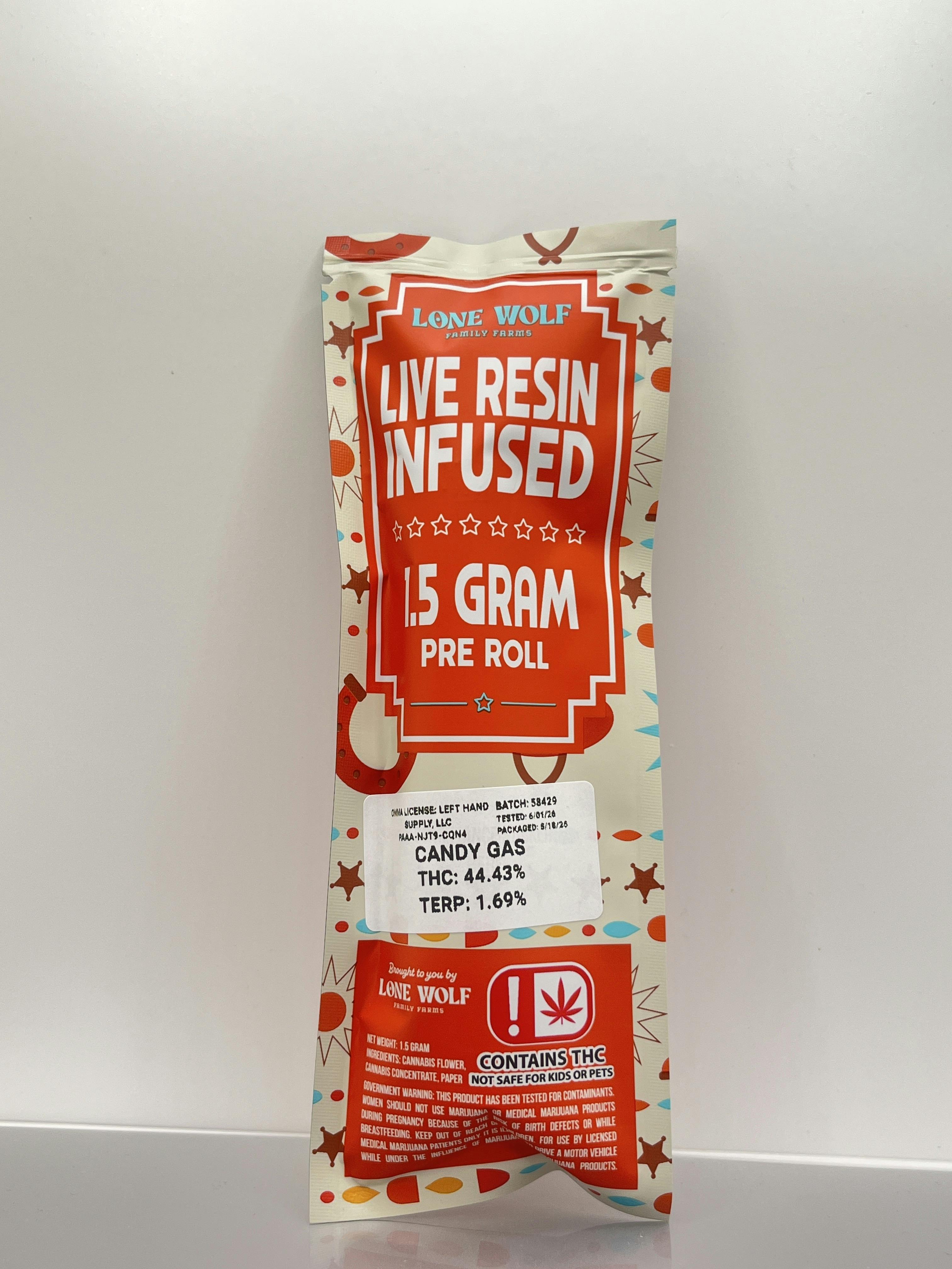 Lone Wolf | Live Resin Infused Preroll | Candy Gas