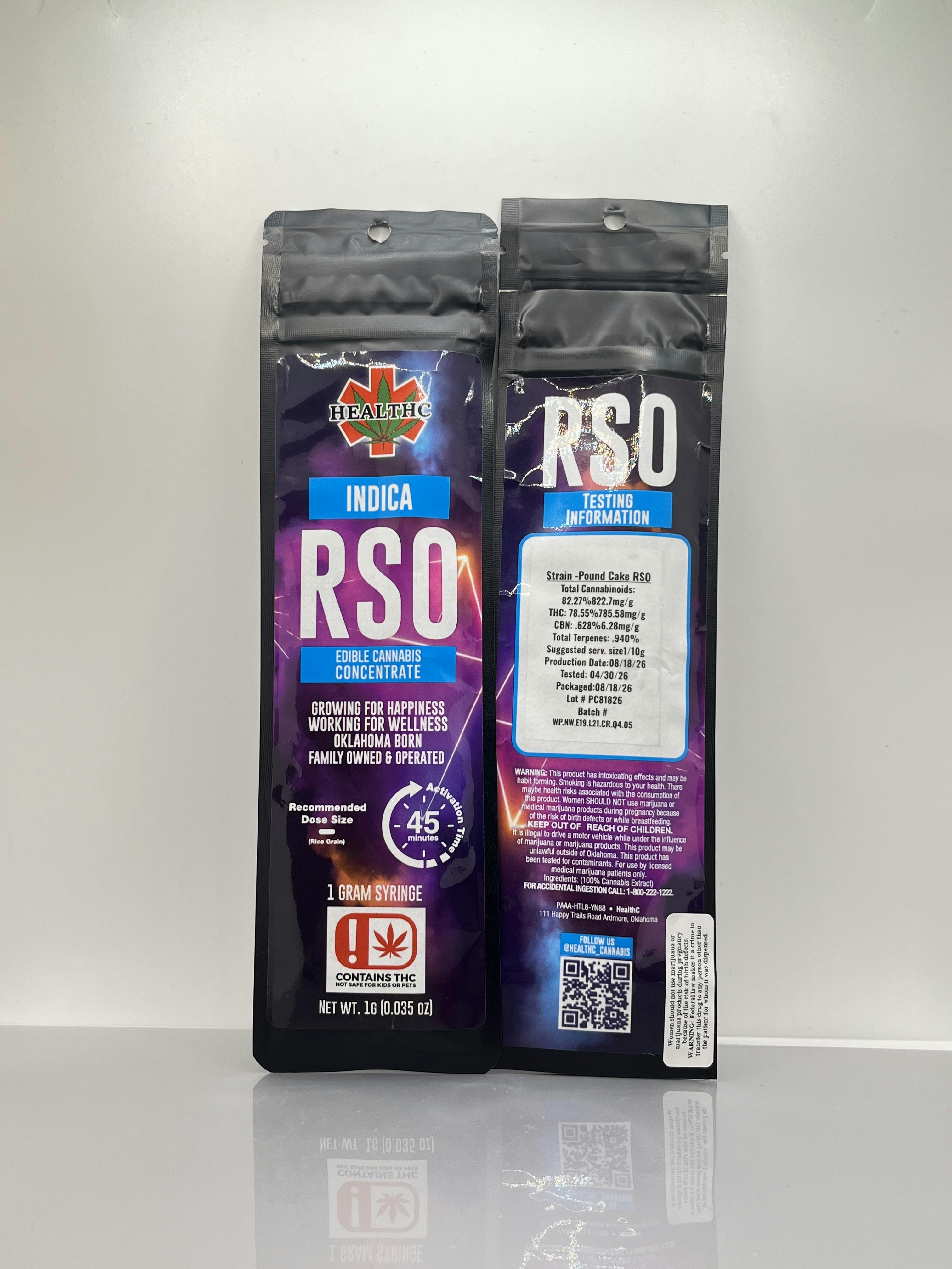 Healthc | 1G RSO Syringe | Pound Cake