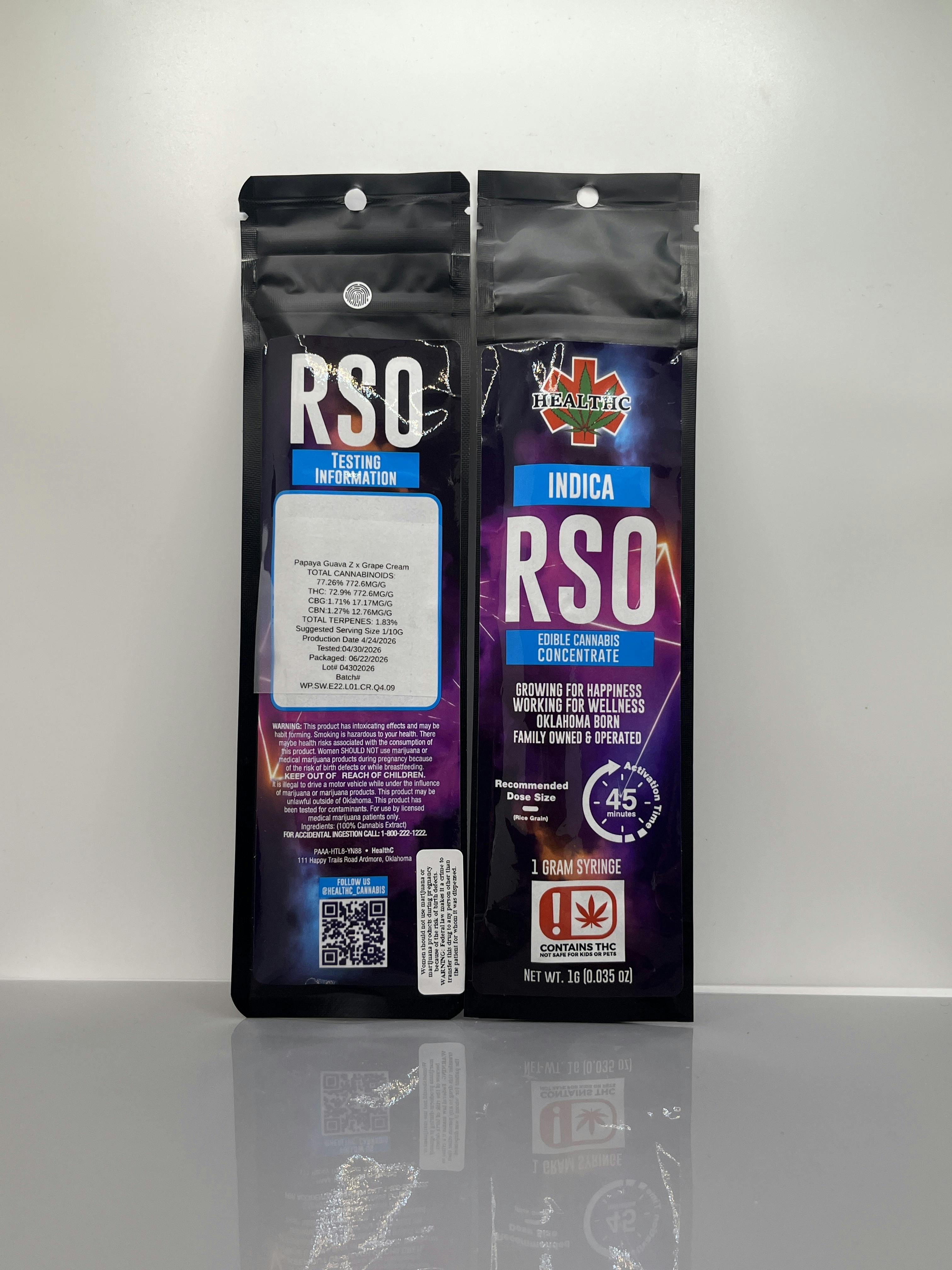 Healthc | 1G RSO Syringe | Papaya Guava Z x Grape Cream