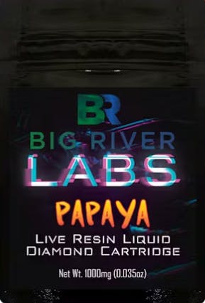 Live Resin Liquid Diamonds 1g Vape Cart - PAPAYA by Big River Cannabis Company