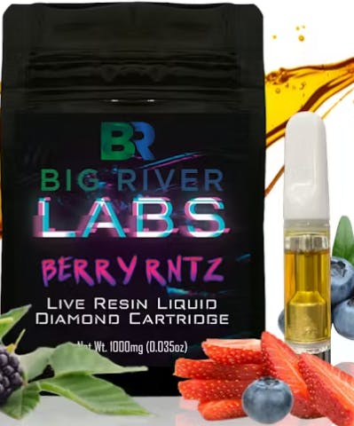 Live Resin Liquid Diamonds 1g Vape Cart - BERRY RNTZ by Big River Cannabis Company