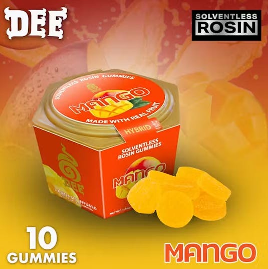 Dee Thai Mango Hybrid Solventless Rosin Gummies 100mg
