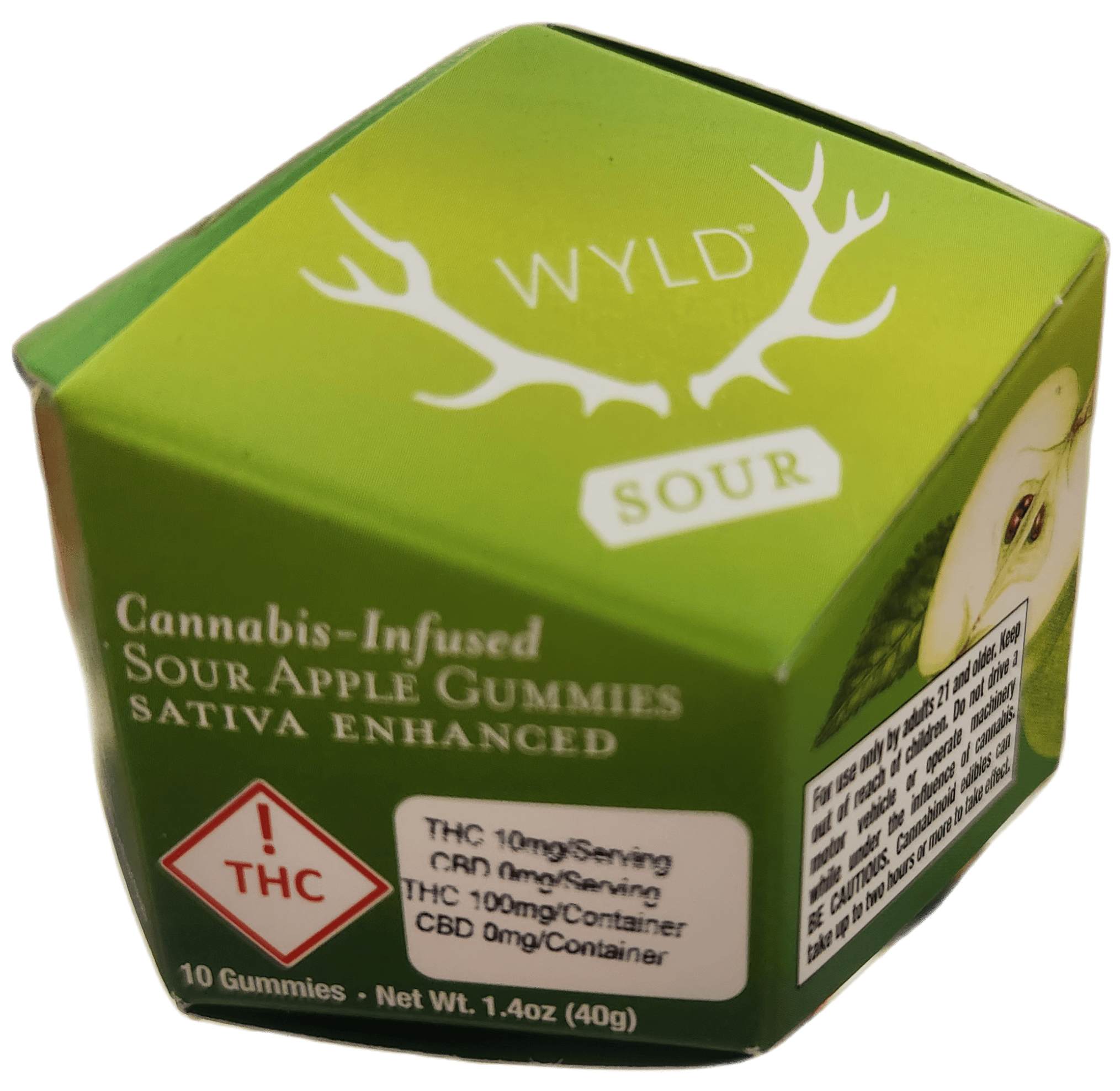 Sour Apple Sativa Enhanced Gummies | 100mg | 10ct | 10mg/ea