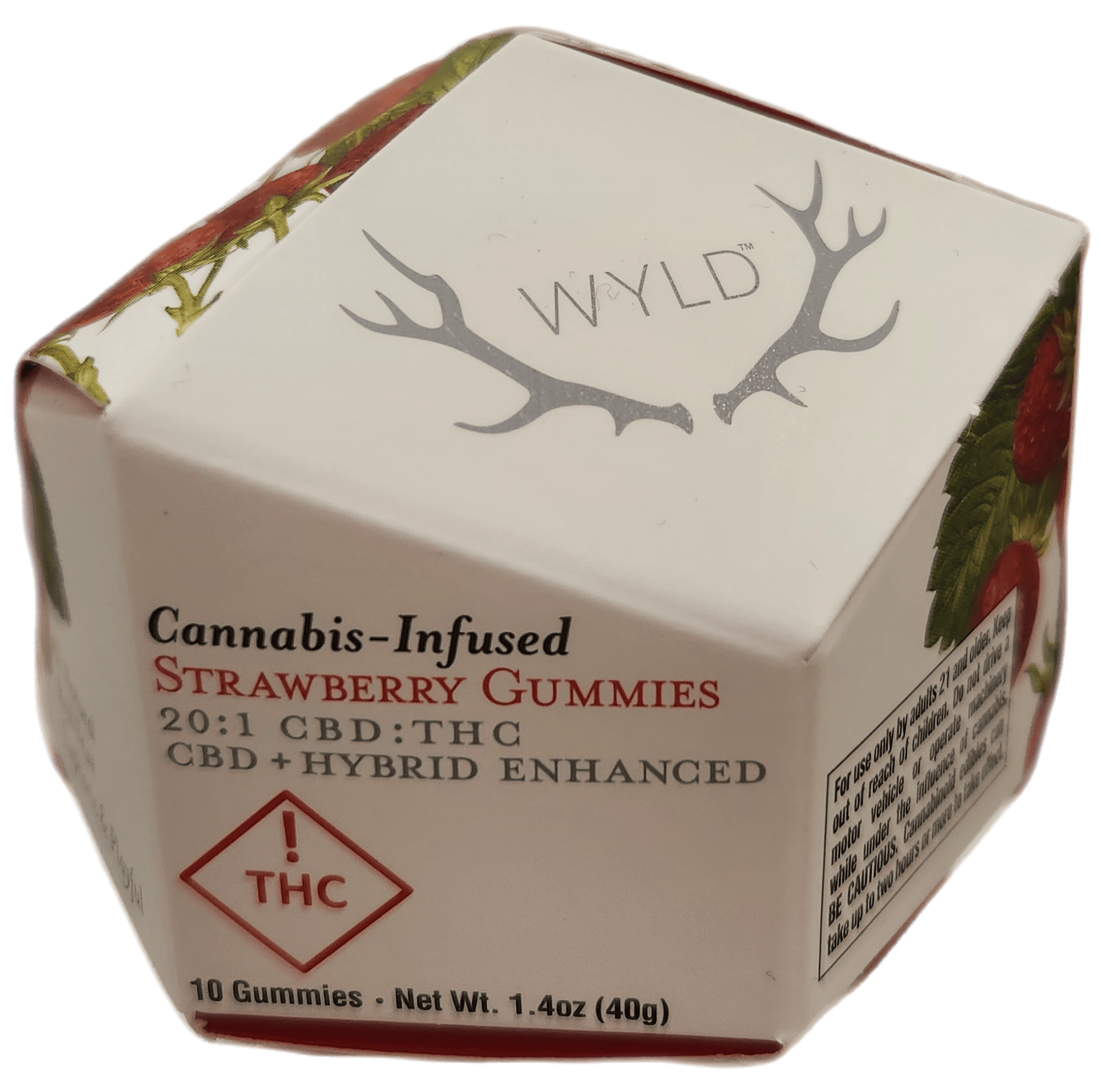 Strawberry 20:1 CBD:THC Hybrid Enhanced Gummies | 200mg | 10ct | 20mg/ea