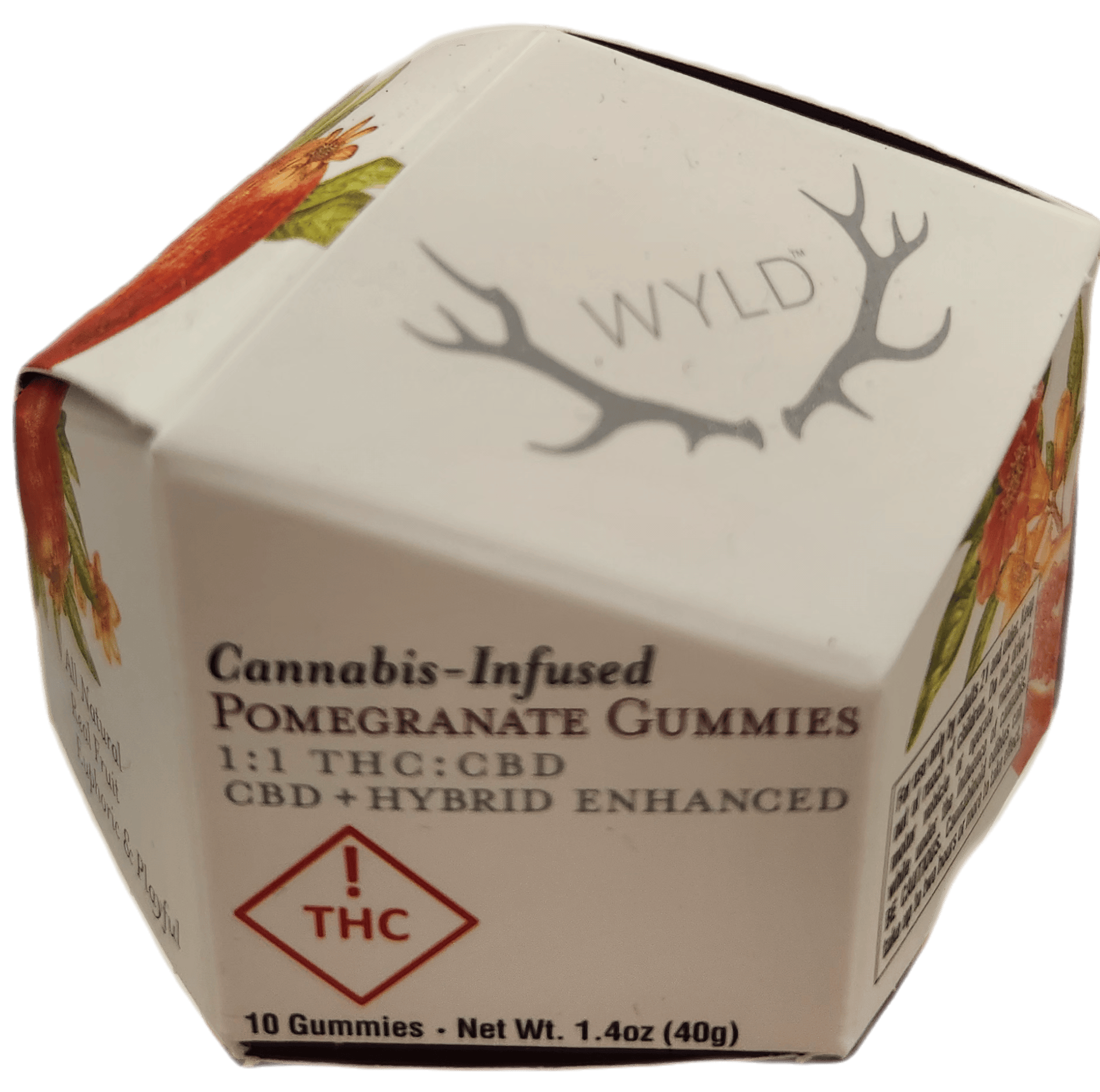 Pomegranate 1:1 THC:CBD Hybrid Enhanced Gummies | 100mg | 10ct | 10mg/ea
