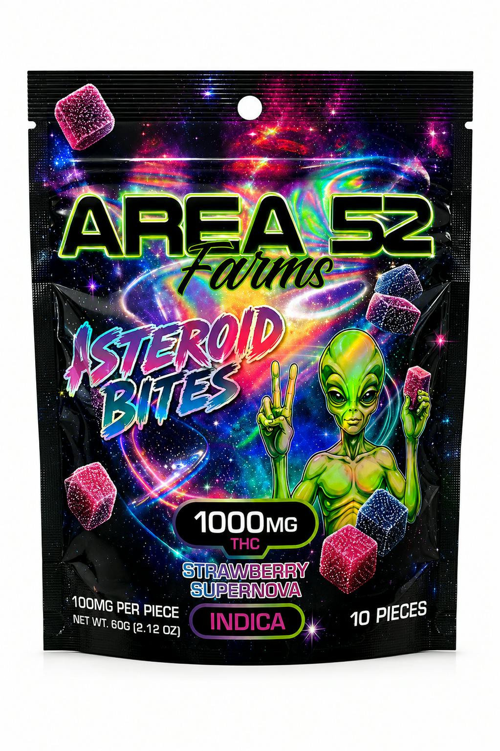 Asteroid Bites 1000mg | Area 52 - Strawberry Supernova