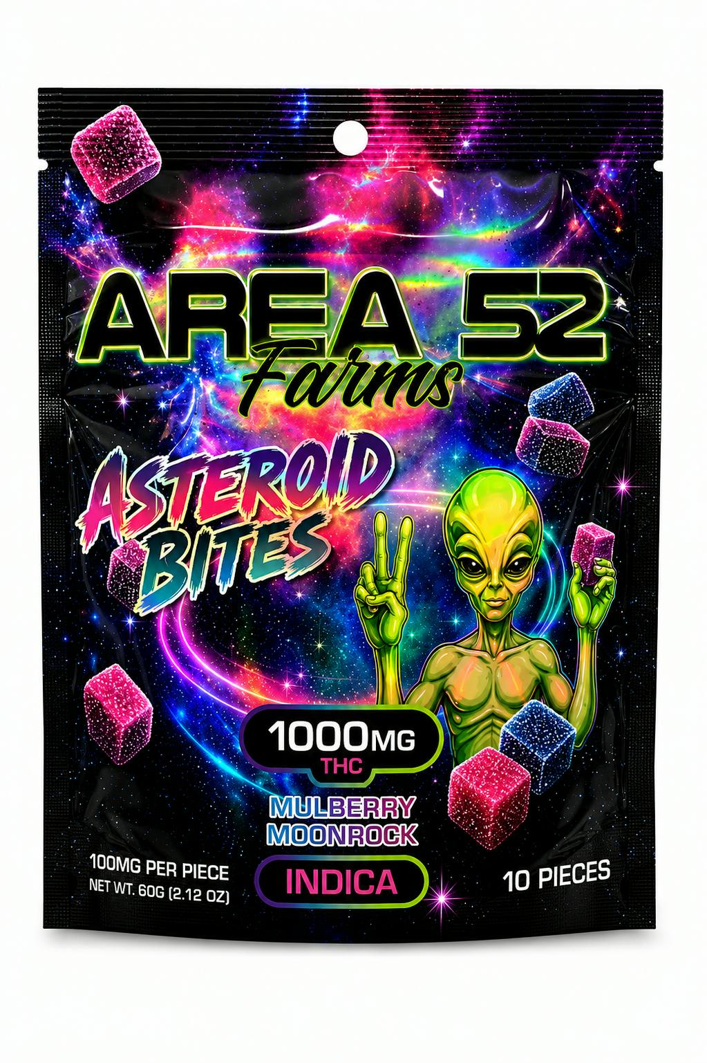 Asteroid Bites 1000mg | Area 52 - Mulberry Moonrock