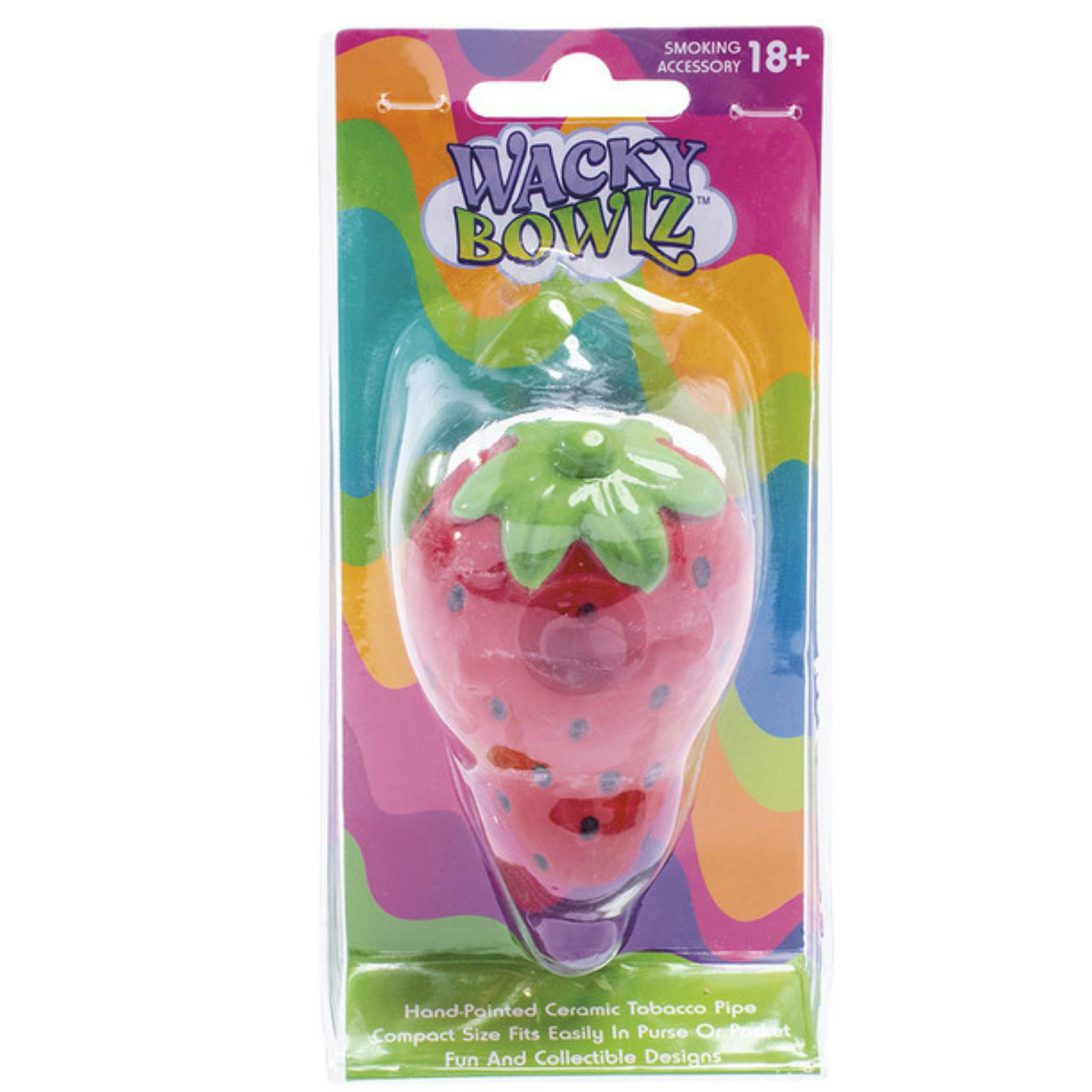 Wacky Bowlz - Ceramic Pipe - Strawberry 3.5"