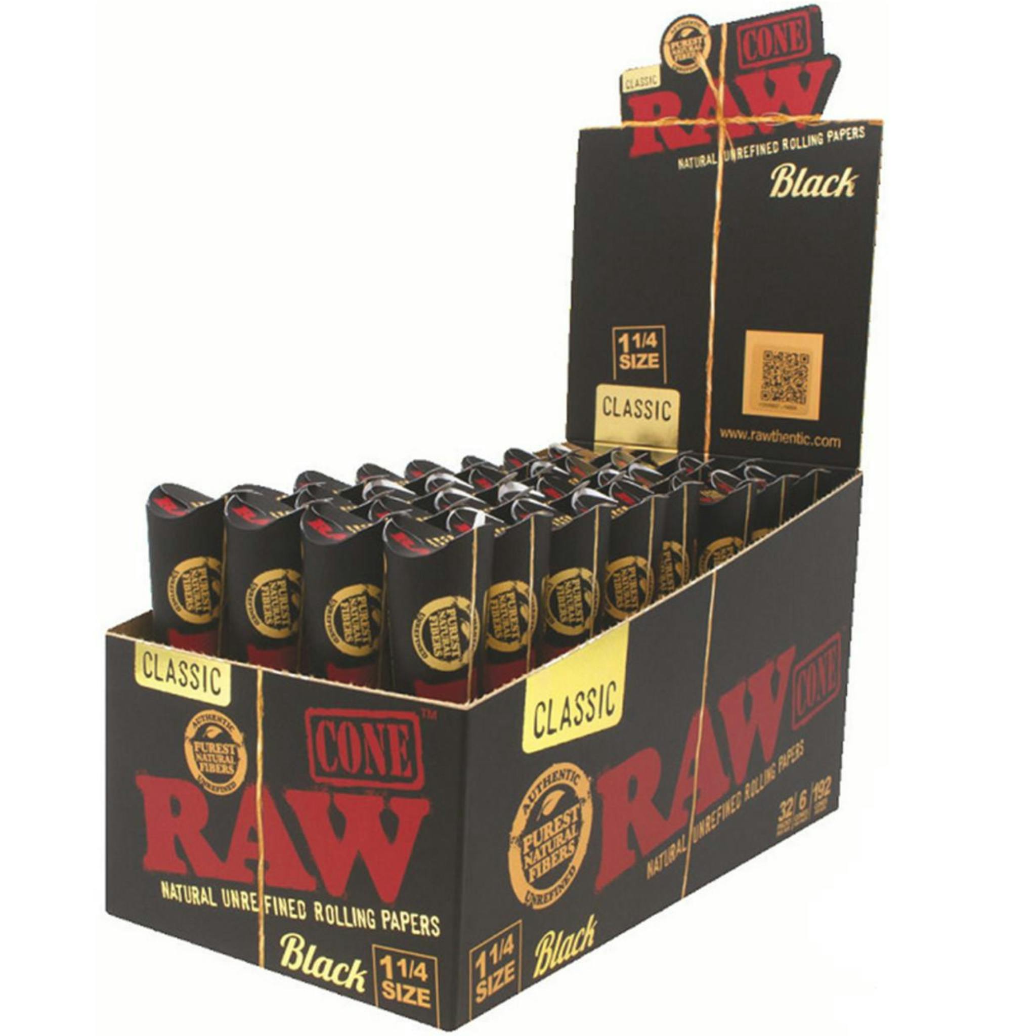 RAW - Classic Black Cones - 1 1/4 Size