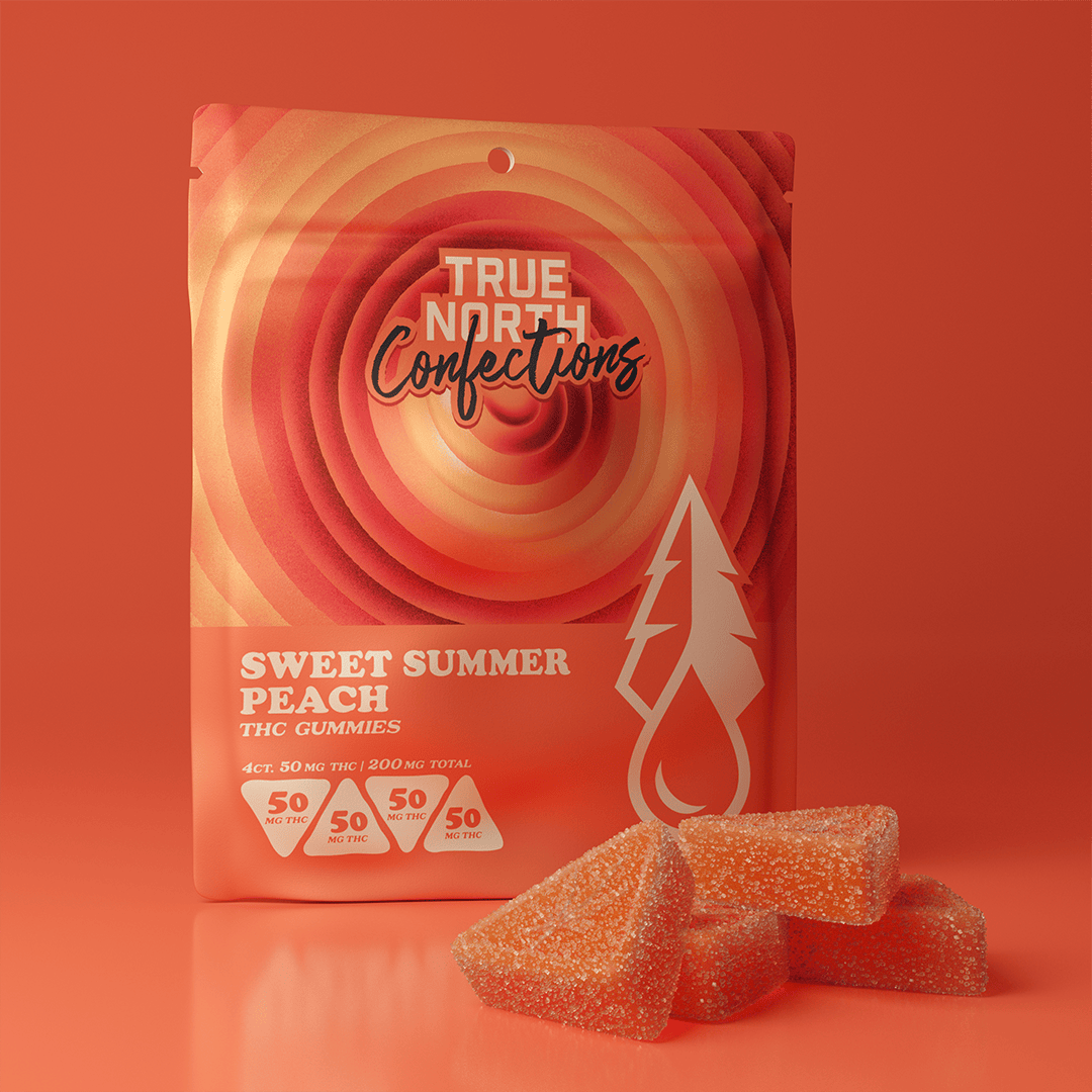 True North Collective | Sweet Summer Peach Gummies | 200mg | 4ct | 50mg/ea