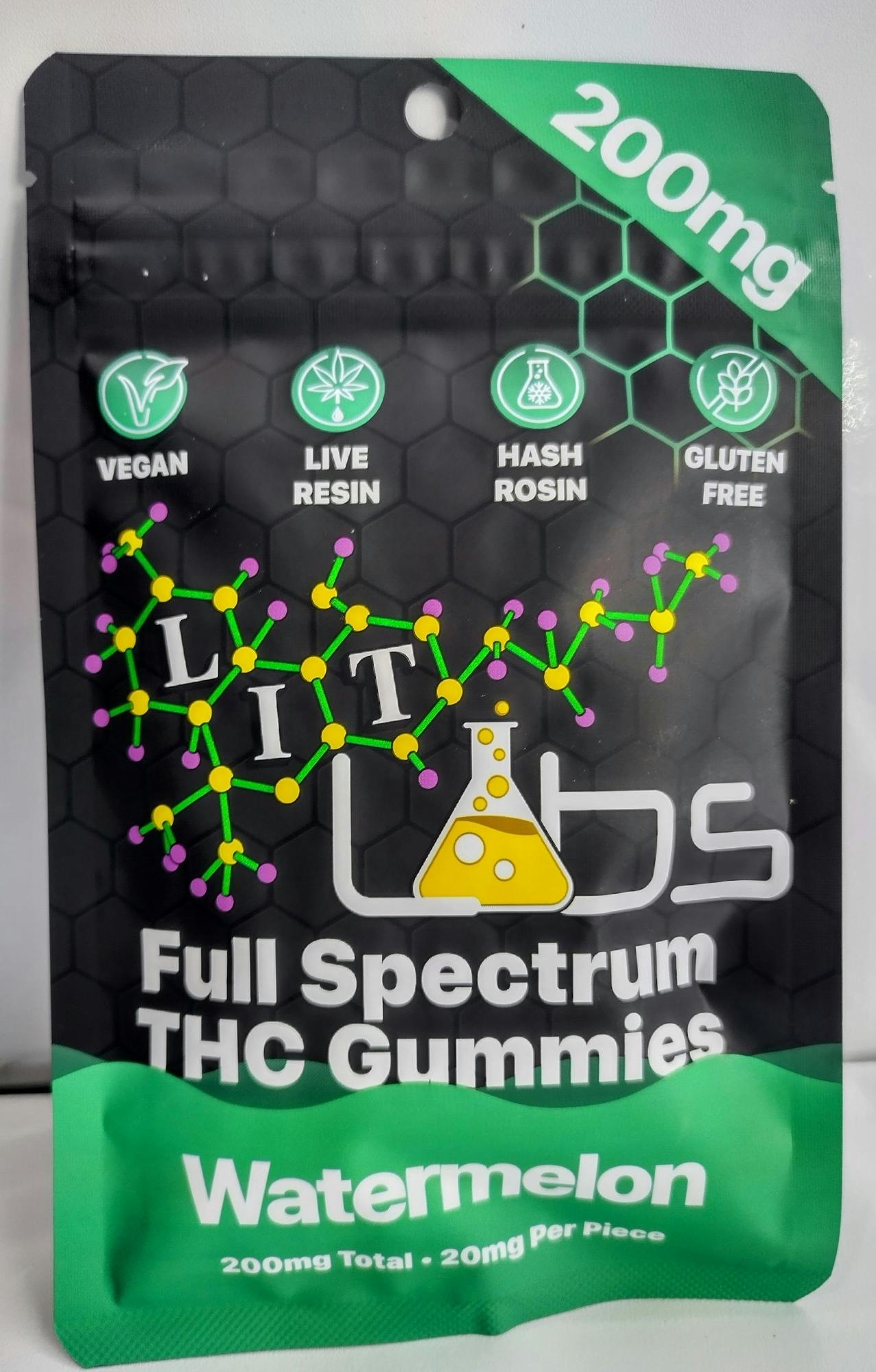 Watermelon Rosin + Resin Full Spec Gummies | 200mg | 10ct | 20mg/ea