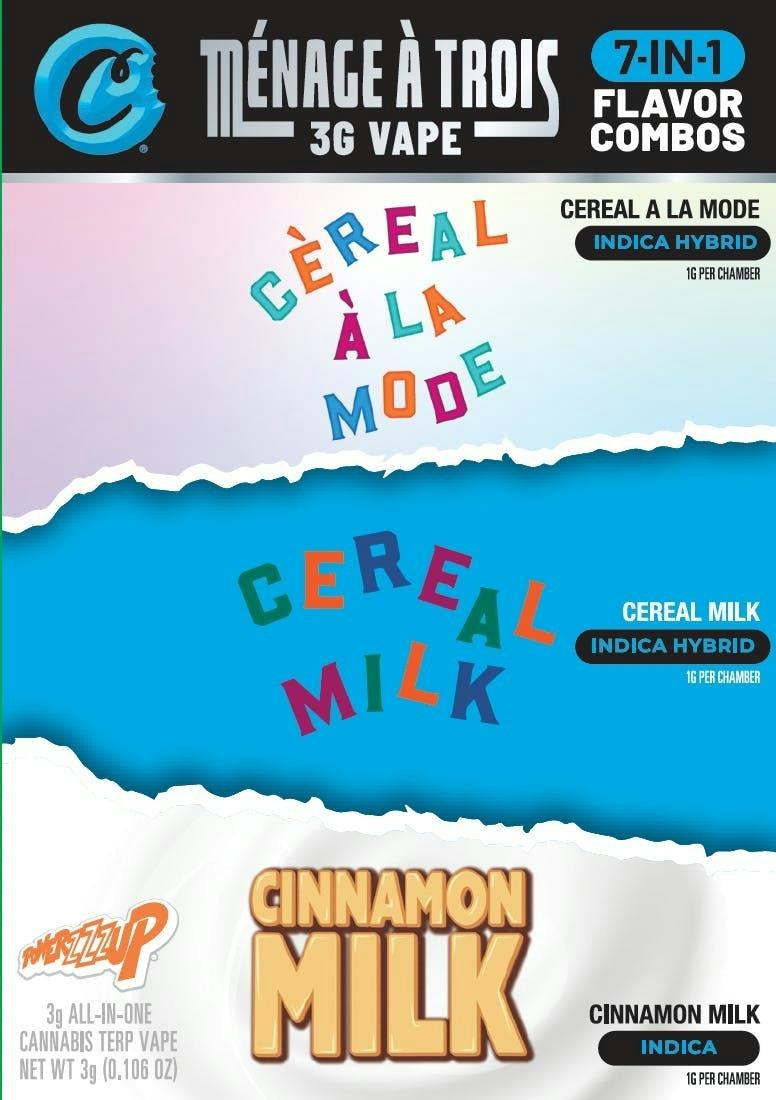 Cookies - 3G Triple Chamber Dispoable - Cereal A Al Mode & Cereal Milk & Cinnamon Milk
