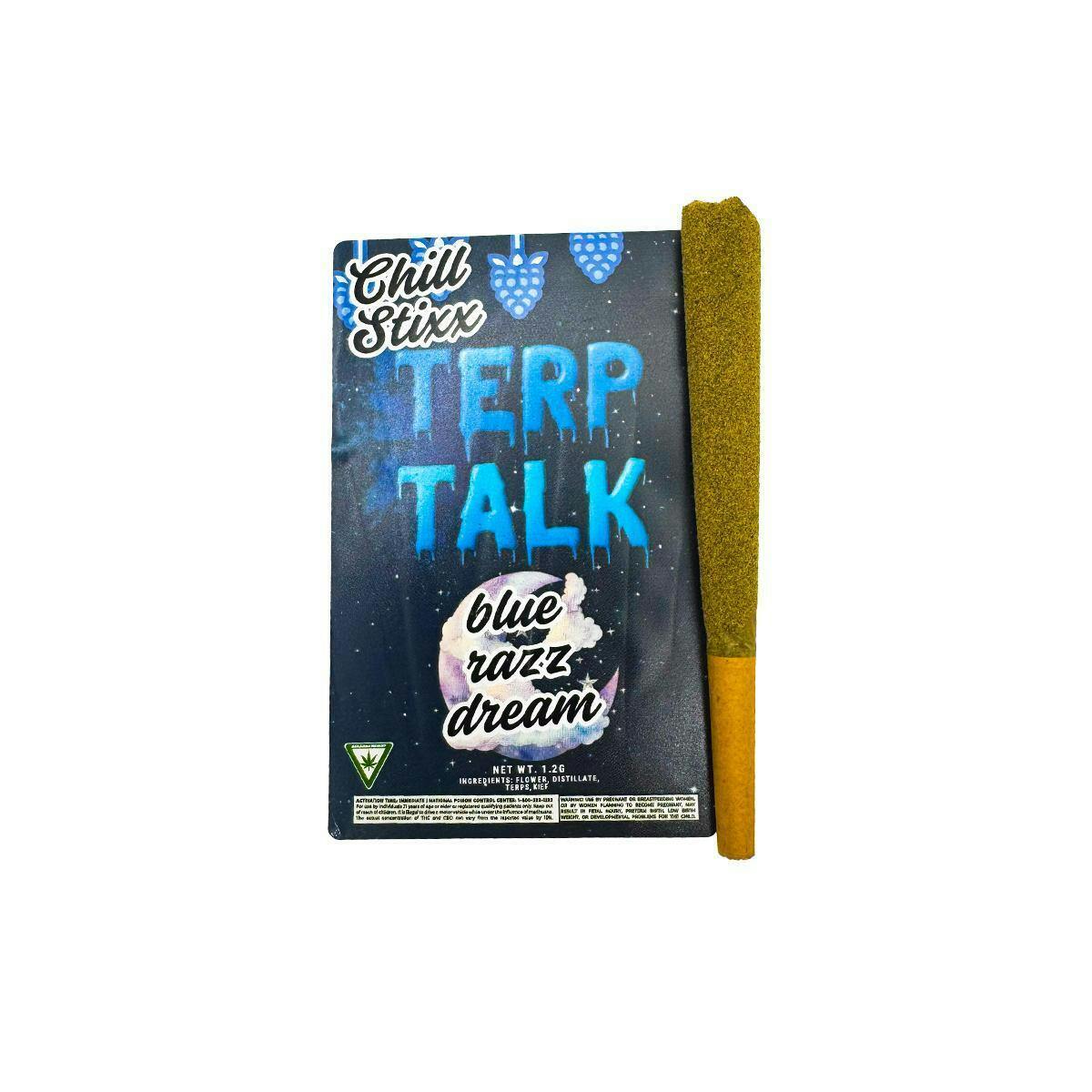 Terp Talk | Chill Stixx | Blue Raz Dream | Infused Joint | 1.2g by Terp Talk