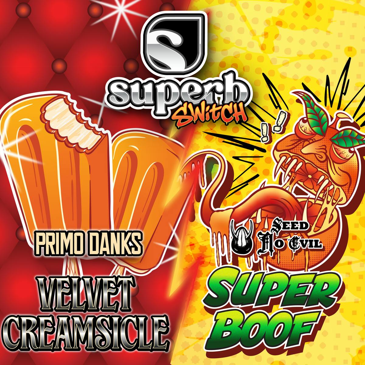 Superb - 1g Dual Chamber Live Rosin Dispoable - Velvet Creamsicle & Superboof