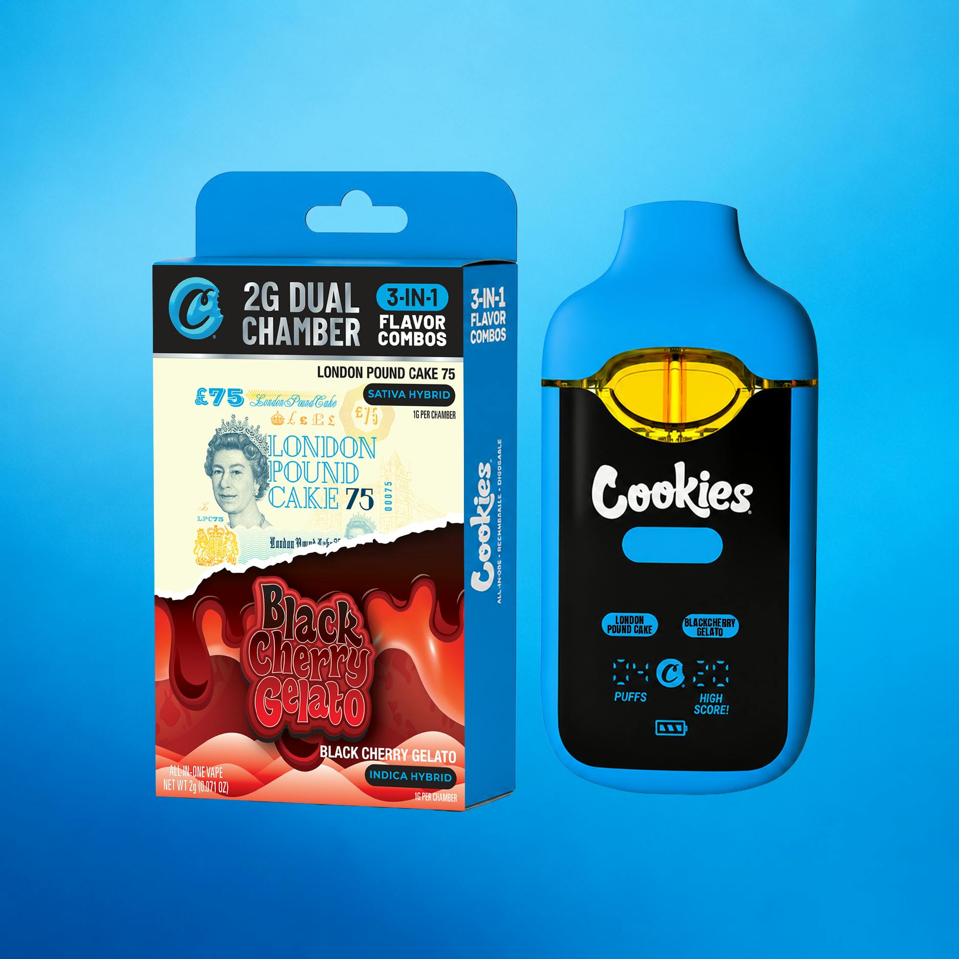 London Pound Cake #75 x Black Cherry Gelato | Dual Chamber Disposable | 2g