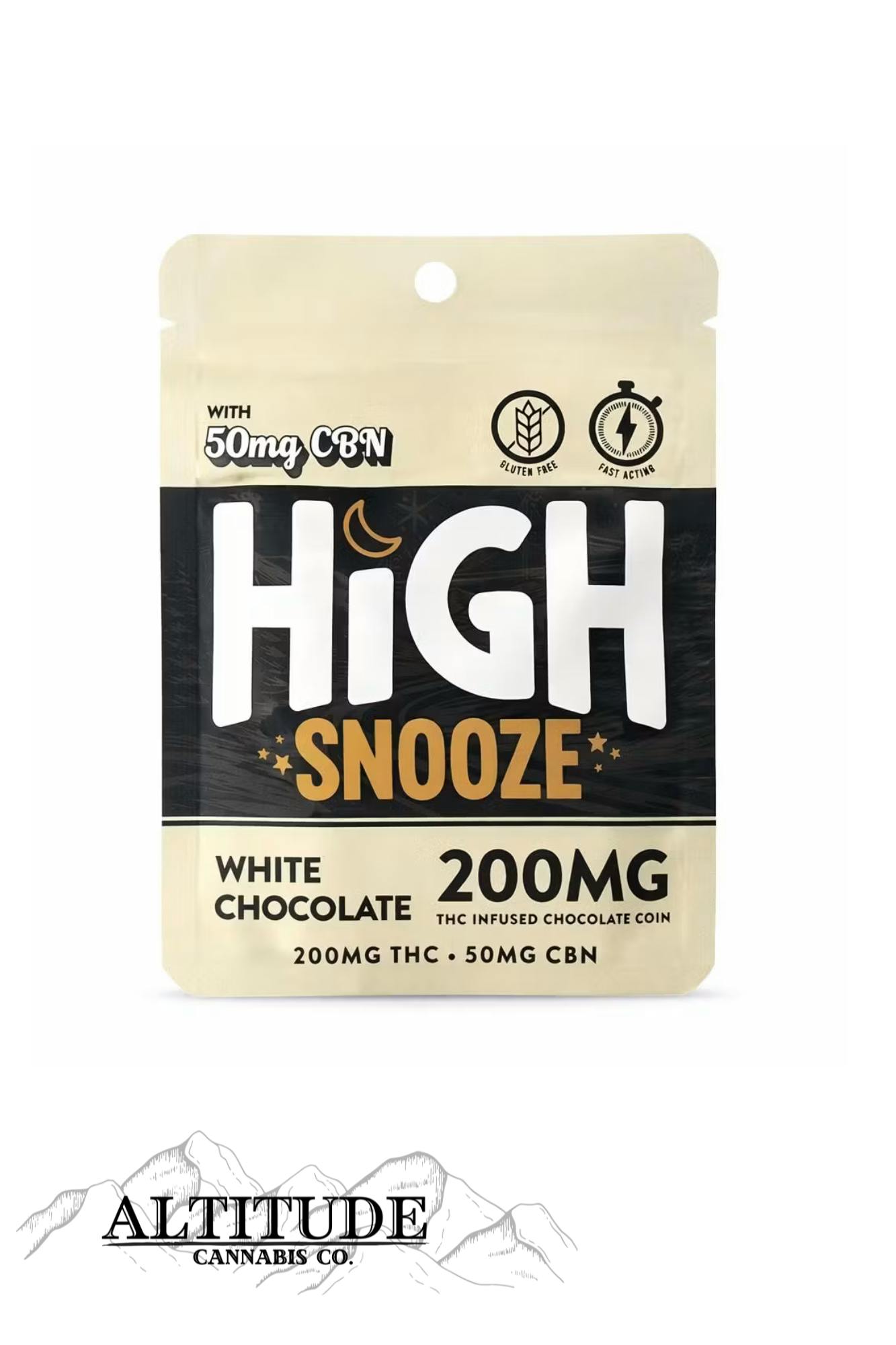 High Snooze | White Chocolate 4:1 THC/CBN Coin | 200mg | Single