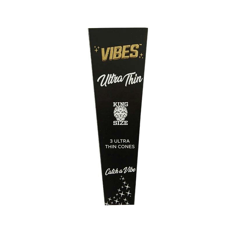 Vibes - Cones - Rolling Papers - Ultra Thin - 3pk - Black - King Size