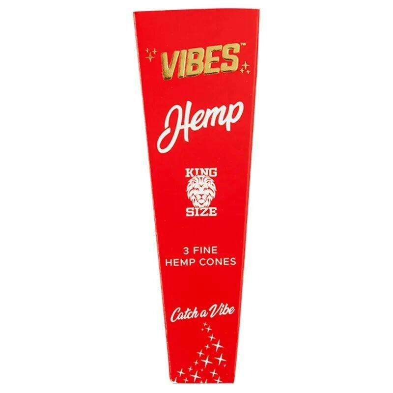 Vibes - Cones - Rolling Papers - Hemp - 3pk - Red - King Size