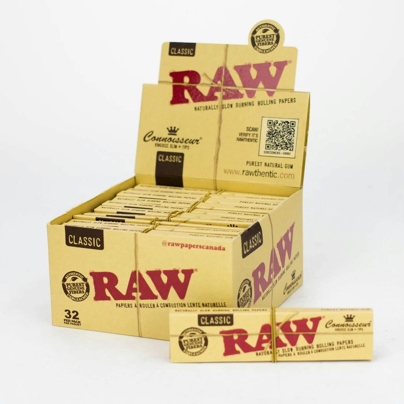 Raw Classic Connoisseur King Rolling Paper W/Tips