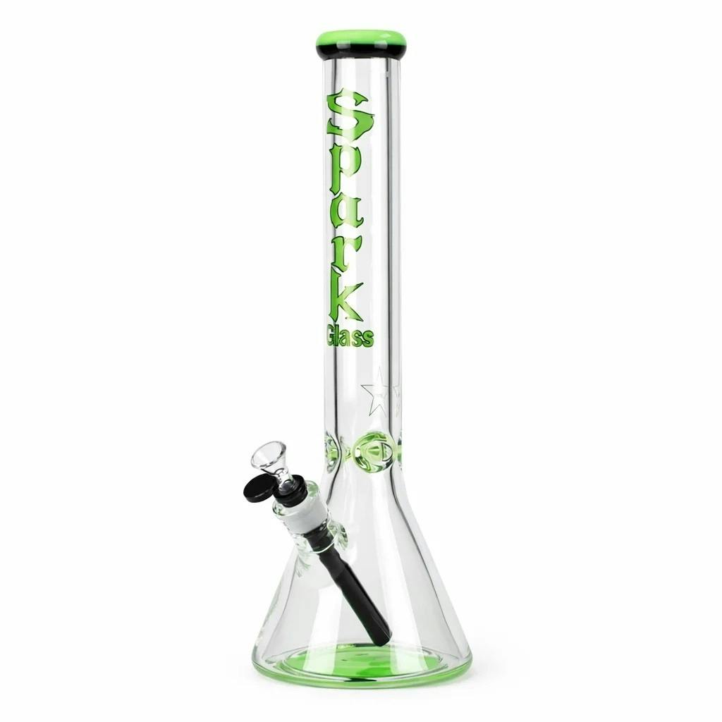 Spark 18" Green 9mm Glass Bong