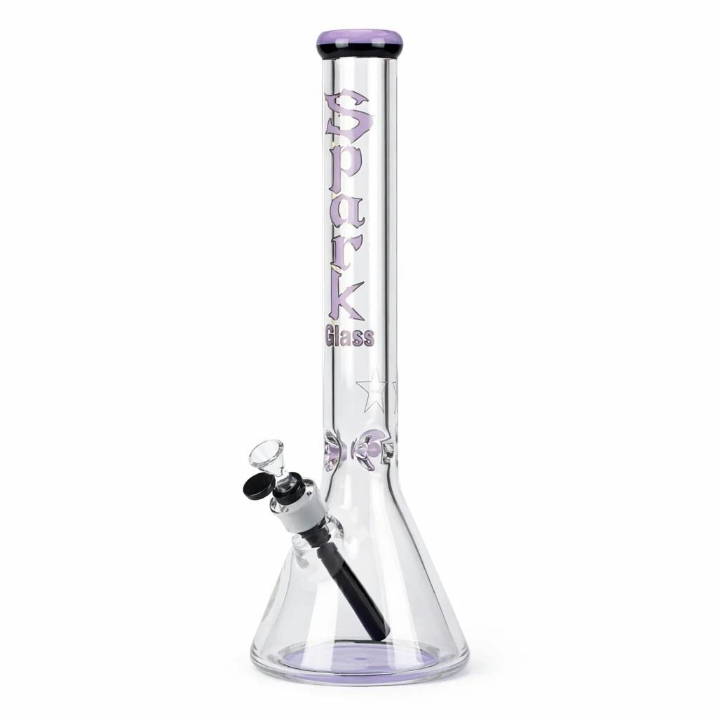 Spark 18" Purple 9mm Glass Bong
